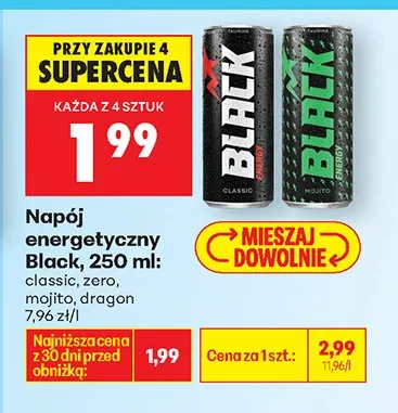 Napój energetyczny Classic, Zero, Mojito, Dragon promocja w Biedronka