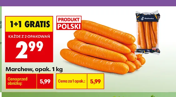 Marchew polska promocja w Biedronka