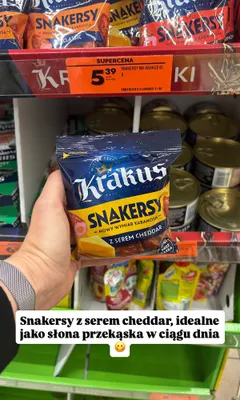 Kabanosy Snakersy Krakus z serem cheddar promocja w Biedronka