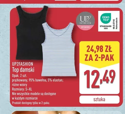 Top damski UP2FASHION 2-pak promocja w Aldi
