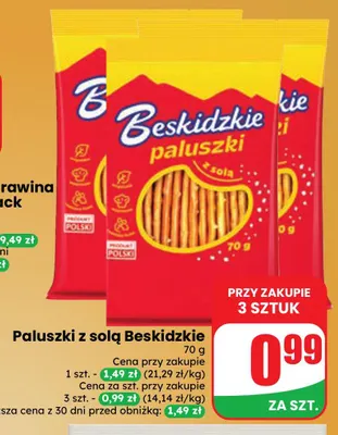 Paluszki z solą Beskidzkie promocja w Dino