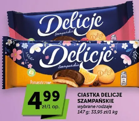 Ciastka Delicje Szampańskie pomarańczowe promocja w Euro Sklep