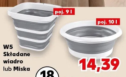 Składane wiadro W5 poj. 9l promocja w Kaufland
