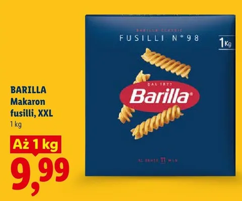 Makaron fusilli XXL Barilla promocja w Lidl