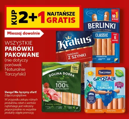 Parówki 100% polskiej szynki Dolina Dobra promocja w Kaufland