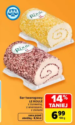 Ser twarogowy Le Roulé z żurawiną promocja w Carrefour
