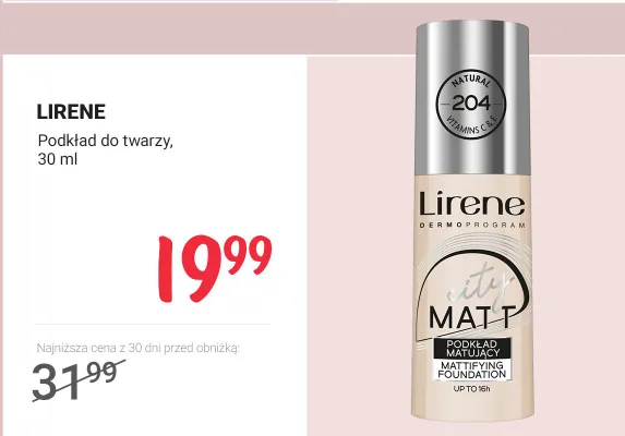 Matujący podkład do twarzy City Matt promocja w Rossmann