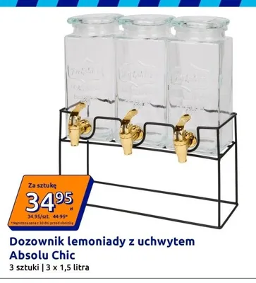 Dozownik lemoniady z uchwytem Absolu Chic 3x1,5l promocja w Action