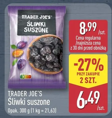 Śliwki suszone Trader Joe's promocja w Aldi