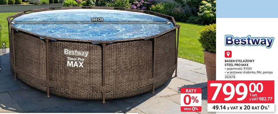 Basen stelażowy Steel Pro Max 262618 promocja w Selgros