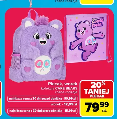 Plecak kolekcja CARE BEARS promocja w Carrefour