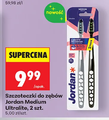Szczoteczki do zębów Jordan Medium Ultralite 2-pak promocja w Biedronka