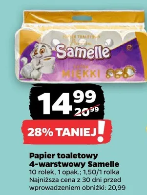 Papier toaletowy 4-warstwowy Samelle promocja w Netto