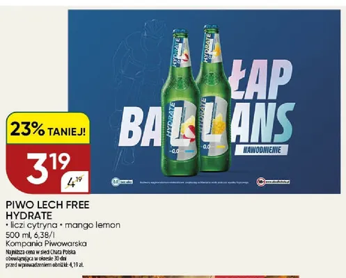 Piwo bezalkoholowe Lech Hydrate liczi cytryna promocja w Chata Polska