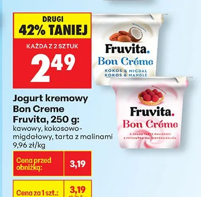 Jogurt kremowy Bon Créme kokosowy promocja w Biedronka