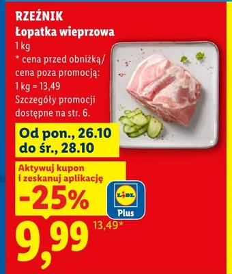 Łopatka wieprzowa Rzeźnik promocja w Lidl