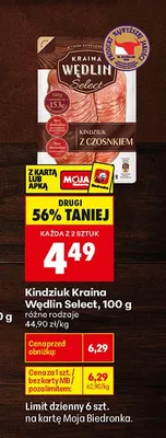 Kindziuk Kraina Wędlin Select promocja w Biedronka