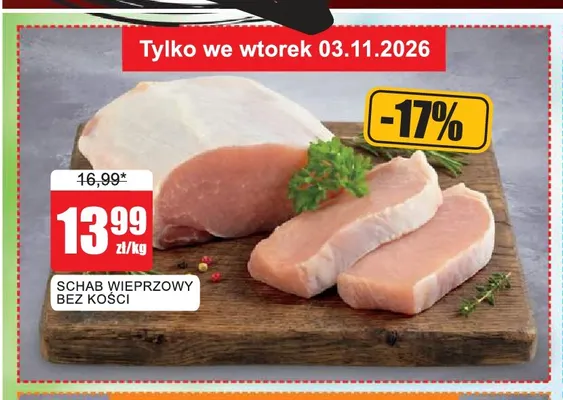 Schab wieprzowy bez kości promocja w Bingo