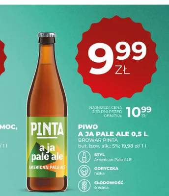 Piwo A Ja Pale Ale Browar Pinta promocja w Duży Ben