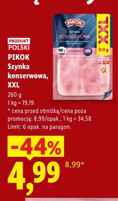 Szynka konserwowa Pikok XXL promocja w Lidl