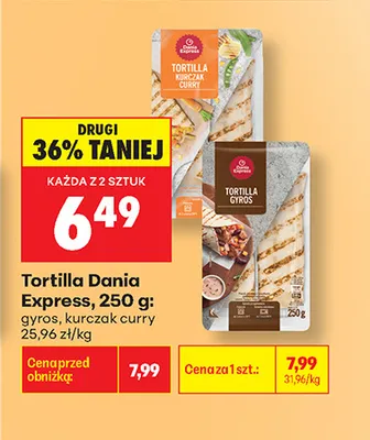 Tortilla kurczak curry Dania Express promocja w Biedronka