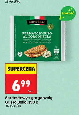 Ser tostowy z gorgonzolą Gusto Bello promocja w Biedronka