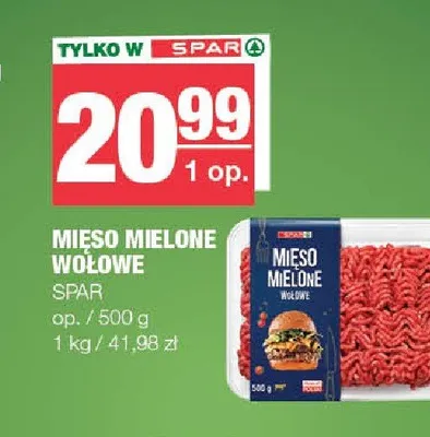 Mięso mielone wołowe SPAR promocja w SPAR