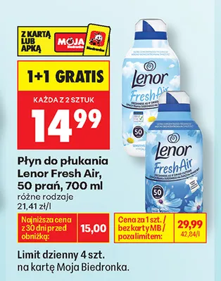 Płyn do płukania Lenor Fresh Air promocja w Biedronka
