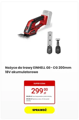 Nożyce do trawy Einhell GE-CG akumulatorowe promocja w Media Expert