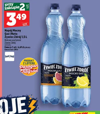 Napój Mocny Gaz i Nuta cytryny i mięty Żywiec Zdrój promocja w TOPAZ