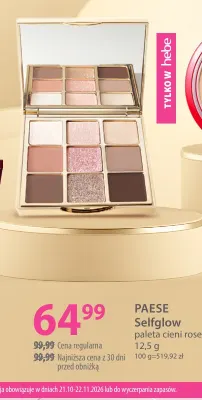 Paleta cieni rose nude Selfglow Paese promocja w Hebe