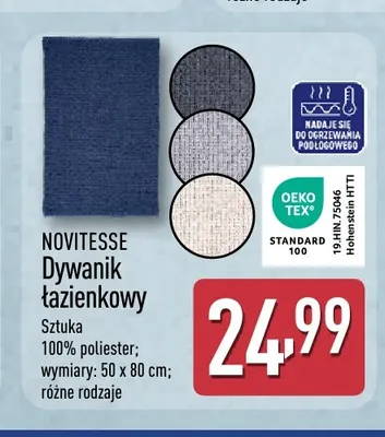 Dywanik łazienkowy 50x80 cm Novitesse promocja w Aldi