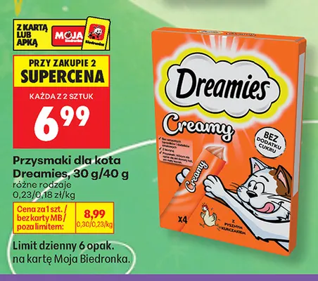 Przysmaki dla kota Dreamies promocja w Biedronka