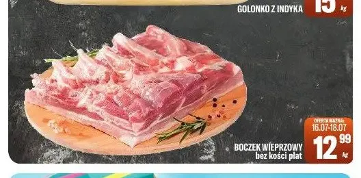 Boczek wieprzowy bez kości płat promocja w Tomi Markt