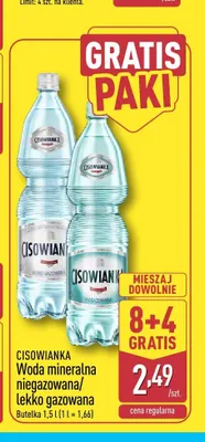 Woda mineralna niegazowana Cisowianka promocja w Aldi