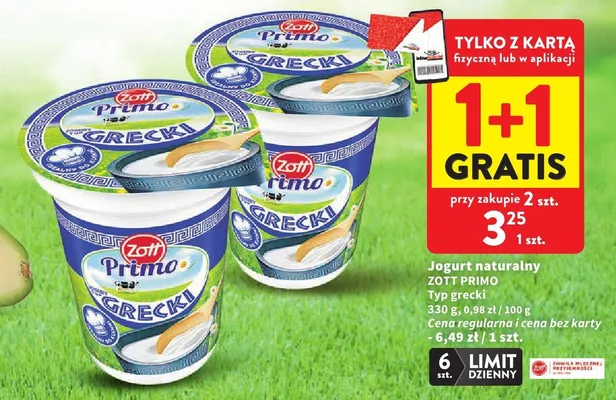 Jogurt naturalny zott primo typ grecki 330g promocja w Intermarche