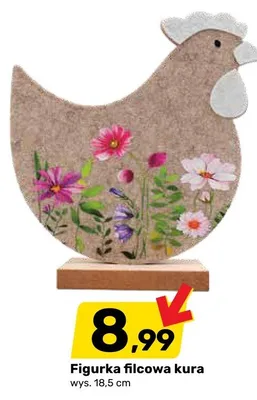 Figurka filcowa kura promocja w Bricomarche