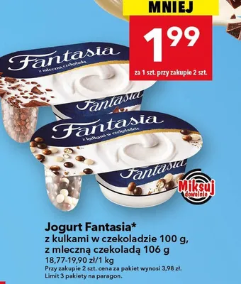 Jogurt z kulkami w czekoladzie promocja w LEWIATAN