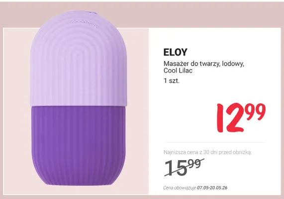 Masażer do twarzy lodowy ELOY Cool Lilac promocja w Rossmann