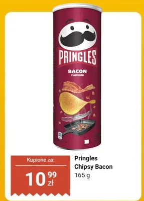 Chipsy Bacon Pringles promocja w Dino