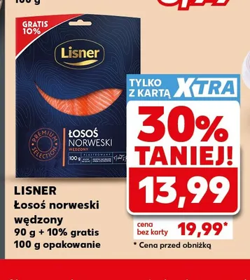 Łosoś norweski wędzony Lisner promocja w Kaufland
