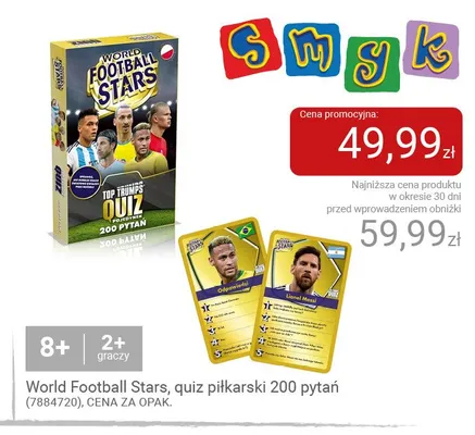 Quiz piłkarski Top Trumps World Football Stars 200 pytań promocja w Smyk