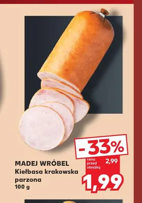 Kiełbasa krakowska parzona Madej Wróbel promocja w Kaufland