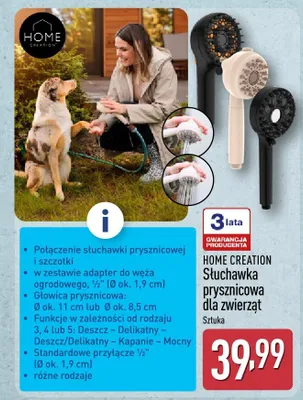 Słuchawka prysznicowa dla zwierząt HOME CREATION promocja w Aldi
