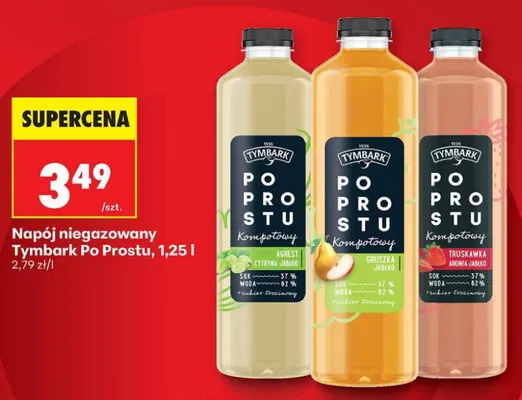 Napój niegazowany Tymbark Po Prostu truskawka aronia jabłko promocja w Biedronka