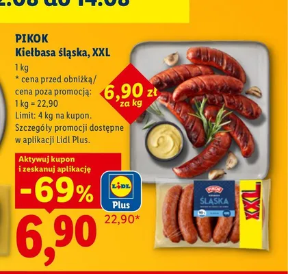 Kiełbasa śląska XXL Pikok promocja w Lidl