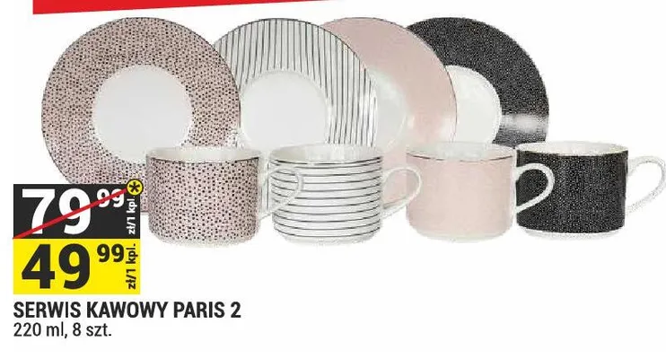 Serwis kawowy Paris 2 promocja w Merkury Market