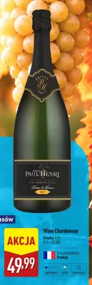 Wino białe Chardonnay Prince Paul Henri promocja w Aldi
