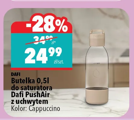Butelka 0,5l do saturatora Dafi PushAir z uchwytem kolor: Cappuccino promocja w Biedronka Home