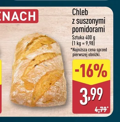 Chleb z suszonymi pomidorami promocja w Aldi